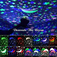 Proyector de Universo Mágico 3D, Cielo Estrellado Giratorio, Luz Nocturna LED con Estrellas y Luna, con Dos Pantallas y Dos Modos