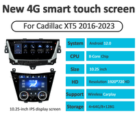 Autoradio Android 10,25 pouces pour Cadillac XT5 XT6 2016-2023, lecteur multimédia GPS avec panneau de commande de climatisation