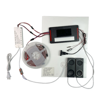 Commutateur de capteur tactile 12V avec fonction de désembuage et d'affichage de la température de l'heure Bluetooth et deux haut-parleurs pour miroir LED de salle de bain