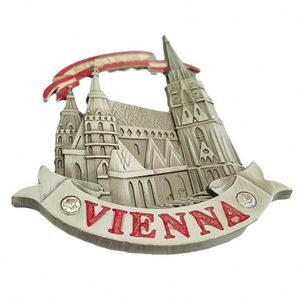 Aimant de réfrigérateur en métal gaufré avec motif de bâtiment de Vienne - Product Image 1