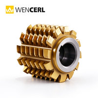 WENCERL Alat Pemotong Gear HSS Modul M1-M22 Berlapis Tin/Tialn Khusus 0.4 mm untuk Mesin Hobbing