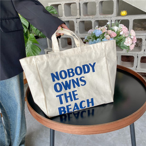 Sacs fourre-tout en toile de coton réutilisables noirs personnalisés en gros 30x40cm pour femmes, vierges, imprimés, logo personnalisé, motif de lettres - Product Image 1