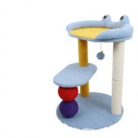 Arbre à chat rond en peluche avec griffoir intégré, lit pour chat et espace de jeu, jouet multi-pièces pour animaux de compagnie, 5 kg pour chats