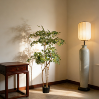 Arbre d'érable artificiel d'intérieur de 140 cm, plante en pot à feuilles persistantes faite à la main avec un tronc en bois véritable pour la décoration de la maison, de l'hôtel et des mariages
