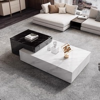 Nordic Rock Plate Table Basse et Meuble TV Combinaison Salon Table Basse En Marbre et Table D'appoint Lumière Meubles De Luxe