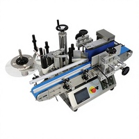 Machine d'étiquetage semi-automatique électrique de bureau PLC pour bouteilles plates et carrées, idéale pour les bouteilles de bière, de vin, de jus et les pots cosmétiques en verre