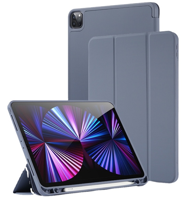 Pu Leather Auto Sleep/Wake Triple Fold Smart Cover with Pencil Holder Shockproof & Lightweight Soft TPU for iPad Air 11/13
