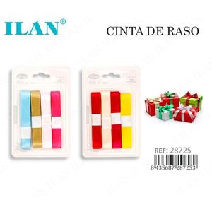 Cintas de Raso ILAN, Paquete de 4 Colores Surtidos, para Envolver Regalos - Product Image 1