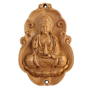 Colgantes tallados en madera de melocotón Ling Gusi, amuletos budistas, adorno de Guanyin, accesorios DIY, artesanías de estilo chino - Product Image 4