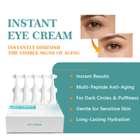 OTVENA Crème Contour des Yeux Raffermissante Instantanée à Résultat Rapide Peptides Acide Hyaluronique Lisse les Ridules Réduit les Yeux Fatigués et Gonflés Nourrit