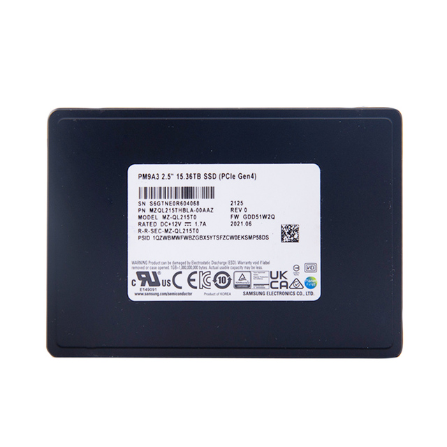 Enterprise Grade PM9A3 15.36TB SSD 2.5'' PCIE 4.0 NVME U.2 MZ-QL215T0 MZQL215THBLA-00AAZ Low Latency for Data Center wholesale