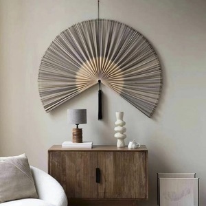 Abanico de Pared de Bambú Hecho a Mano, Decoración Ligera para Dormitorio, <span class=keywords><strong>Restaurante</strong></span>, Patrón Personalizado, Suministro de Fábrica - Product Image 1