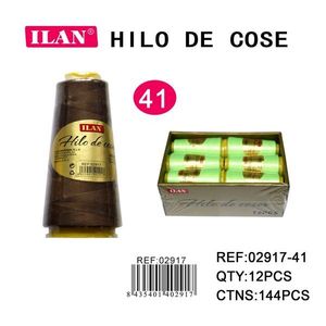 Filo da cucito Ilan, 41 colori, bobina marrone per macchina da cucire e cucito a mano - Product Image 3