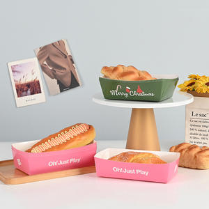 Plateau de service en papier kraft écologique avec logo personnalisé boîtes en forme de bateau pour aliments à emporter plateau en papier alimentaire - Product Image 3