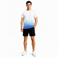 T-shirt à manches courtes pour homme, personnalisé ODM OEM, triangle, sublimation, impression intégrale 3D, pour la salle de sport