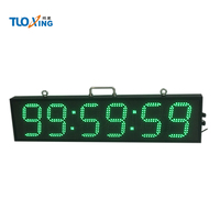 TT0680AD Layar LED 8" Dua Sisi Persegi Bertenaga AC Timer Hitung Mundur Desain Modern Jam Pengatur Waktu Olahraga Lari Luar Ruangan