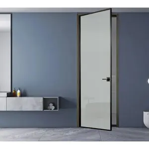 Swing Mirror Office Doors Front Design Aluminium with Clear Glass Entry Doors Aluminum 2020 Simple Casement Door Modern