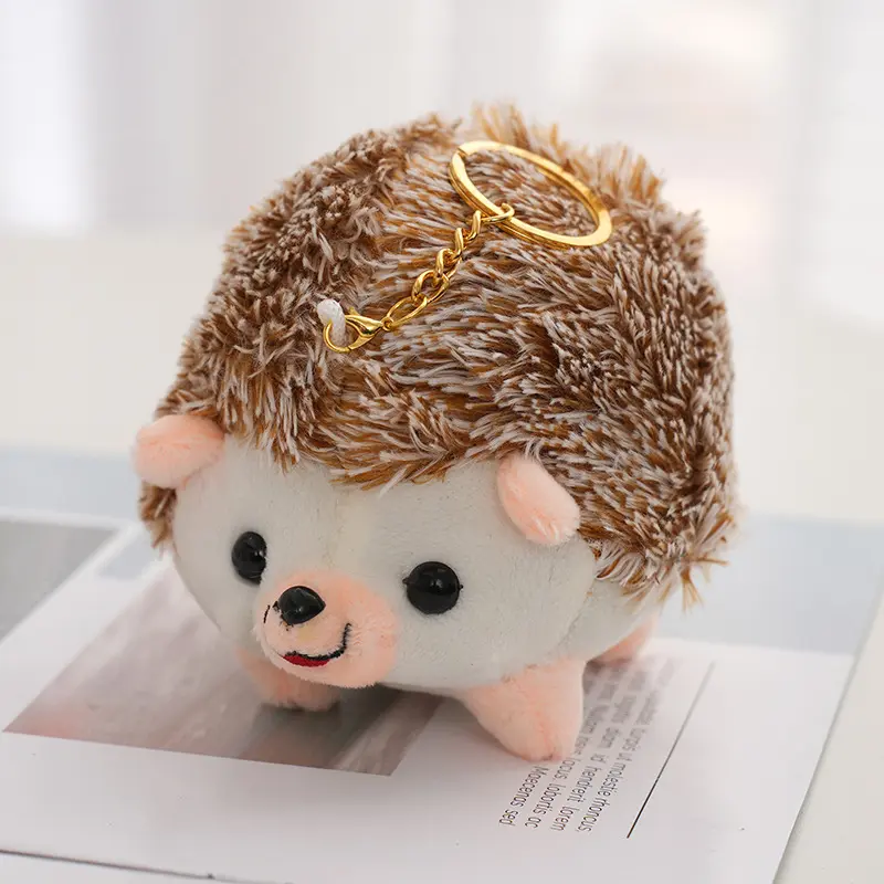 Plush Key Chain Toys Lovely Hedgehog Animal Keychain Woman Gift Bag Decoration Keychains Wholesale High Quality Plushies Toy