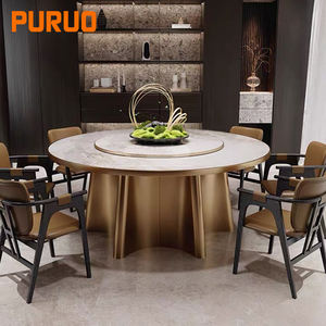 <span class=keywords><strong>Table</strong></span> ronde <span class=keywords><strong>de</strong></span> luxe minimaliste italienne <span class=keywords><strong>avec</strong></span> base dorée, <span class=keywords><strong>table</strong></span> à manger et chaises assorties, <span class=keywords><strong>table</strong></span> ronde en pierre frittée - Product Image 5