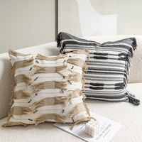 Coussins d'oreillers scandinaves en coton-lin, coussins de chambre à coucher au sol bohème Jacquard housse de coussin canapé chaise décor maison