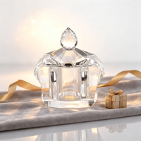 Petite boîte à bagues en cristal, modèle goutte d'eau à facettes coniques, base verte, en verre K9, pour demande en mariage et mariage