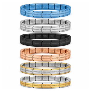 Bracelet <span class=keywords><strong>de</strong></span> couple anti-rouille, bijoux DIY, bracelet modulaire italien personnalisé, bracelet élastique à assemblage libre - Product Image 5