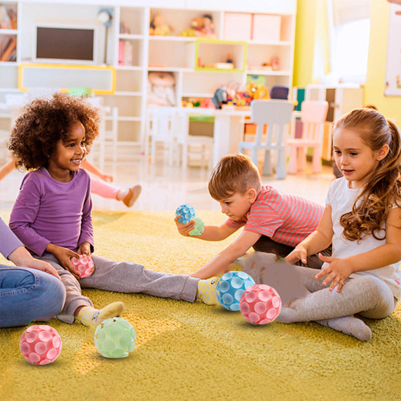 Wholesale 3D Food-grade Soft and Safe Silicone Magic Stress-relief Ball Suction Cup Toys, Fidget Toys for Children