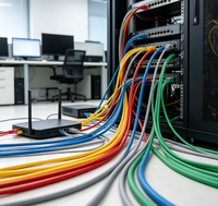 Kabel Jaringan LAN Bulat Cat5e 4 Pasang 8 Inti RJ45 8P8C UTP Multi Warna Tembaga Terlilit untuk Kabel PC Switch Server Rack