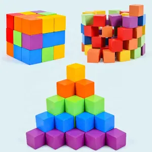 Jeu éducatif Montessori pour enfants en bois 3D logique géométrique pensée forme Cognition <span class=keywords><strong>bataille</strong></span> blocs d'empilage jouet pour enfants - Product Image 6