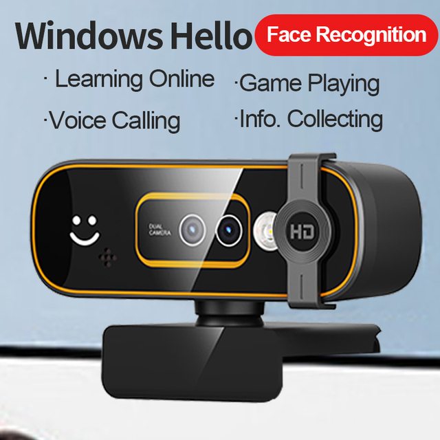 Fufan H.264 Computer Camera Quality Dual Lens 2K Webcam 360 Full HD Face Recognition Web Cam With Auto Focus