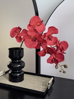 Lampu Dekorasi Mewah Gaya Instagram Gaya Abad Pertengahan Bunga Phalaenopsis Sutra Kulit Imitasi Bunga Buatan Hiasan Meja