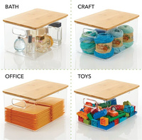 Organisateur de paquets, bocaux, Snacks, pâtes, en plastique transparent, armoire de cuisine empilable, boîte de rangement des aliments avec poignées et Bam