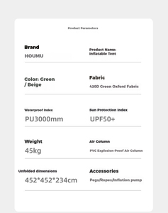 Carpa de Camping de Lujo HOUMU, Esférica, Inflable, de 16 m², para una Habitación, Cuatro Estaciones, Instalación en 3 Minutos, Oxford 420D, UPF50+, Familiar - Product Image 3