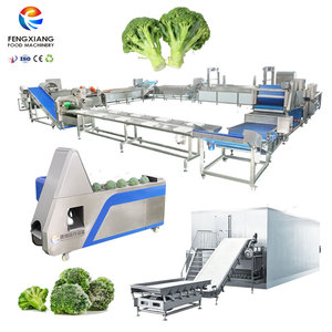 Ligne de production industrielle de légumes surgelés : machine de découpe, lavage, blanchiment, séchage et congélation du brocoli - Product Image 1