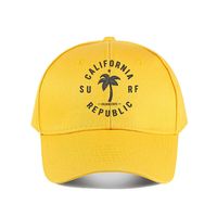 Gorras de Béisbol Vintage Personalizadas al por Mayor, Estilo Surf, de 6 Paneles, con Estampado Digital de Palmeras, de Sarga de Algodón, Ajustables de 56-60cm, con Visera Curva, OEM