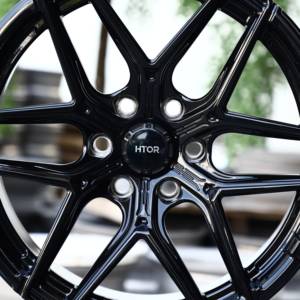 Jantes forgées sur mesure HTOR <span class=keywords><strong>19</strong></span> 20 21 22 pouces, concaves profondes, noir brillant, 5x114.3 5x112, pour TLX Type S Q60 Stinger G70 WRX - Product Image 4