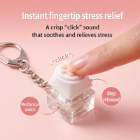 HMJ Paw Clicker Press Fidget Toy Keychain Keyboard with Light/No Light Silicone Sensory Stress Relief Finger Tactile for Adult