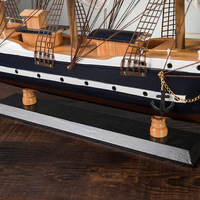 Bateau en bois artisanal de 80 cm, décoration de bureau nautique méditerranéenne, modèle de voilier en bois, souvenirs