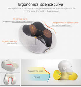 Almohada de Viaje en Forma de U con Soporte de Memoria Acolchado, Cómoda Almohada para Reposacabezas de Coche y Viajes en Avión - Product Image 4