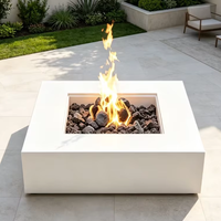 Ensemble de table de bar extérieure moderne en acier avec foyer au propane, commande par bouton, flamme haute pression, dispositifs de sécurité, pour plus de 5 personnes, durable