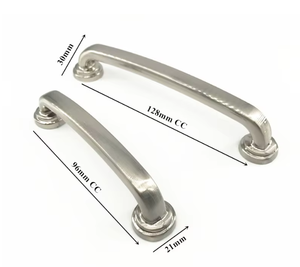 Handle and <strong>Knobs</strong> American Style Brushed Nickel Kitchen Drawer Solid ZAMAK Cabinet Wardrobe Dresser 96mm 128mm - Product Image 2