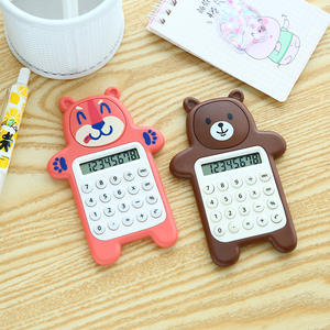 <span class=keywords><strong>Calculatrice</strong></span> d'ours de dessin animé mignon à 8 chiffres fournitures d'apprentissage <span class=keywords><strong>calculatrice</strong></span> électronique en plastique pour enfants <span class=keywords><strong>calculatrice</strong></span> de bureau alimentée par batterie - Product Image 2