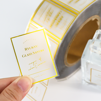 Étiquettes d'emballage personnalisées imperméables en gros, autocollants en vinyle adhésifs en rouleau avec estampage à chaud en feuille d'or pour la tequila et les jus