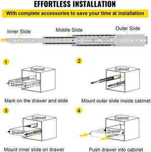 Tobogán industrial de servicio pesado SNEIDA y tobogán de cajón de caja de herramientas totalmente retráctil con función de riel de carga personalizado de bloqueo - Product Image 6