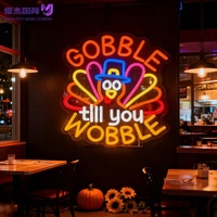 Thanksgiving Truthahn LED-Neonschild für Wanddekoration, Mehrfarbiges Neonlicht, Individuelles Neonschild für Thanksgiving-Partydekoration