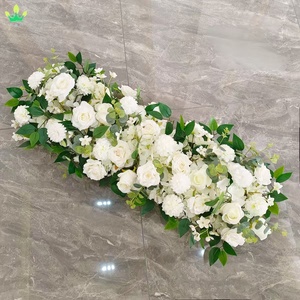 Arche <span class=keywords><strong>de</strong></span> fleurs artificielles, roses blanches, guirlandes florales, verdure, arche florale <span class=keywords><strong>pour</strong></span> rideaux transparents, porte, mariage, fête, mur, décoration <span class=keywords><strong>de</strong></span> cérémonie - Product Image 5