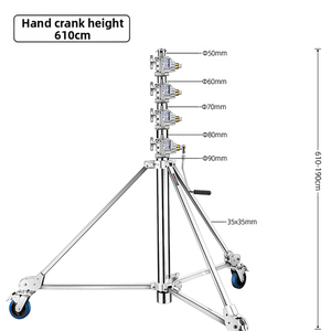 ST-AFD804 tay-cranked Wind-up Heavy Duty Đèn đứng chụp ảnh <span class=keywords><strong>Tripod</strong></span> Phanh bánh xe cho phim studio Video rạp chiếu phim - Product Image 2