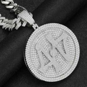 Liontin Bentuk Cakram Putar dengan Nama Kustom, Huruf Nama yang Dapat Diputar, Kalung Liontin Hip Hop, Perhiasan Rock - Product Image 4