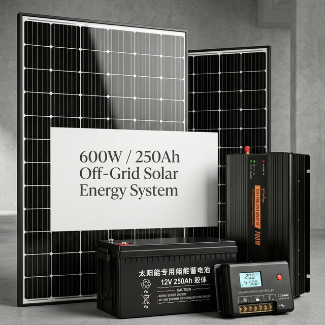 Plug-and-Play Monocrystalline Silicon Off-Grid Solar Panel Kit for RV Boat Shed 600W 60A MPPT 200Ah Battery Low MOQ