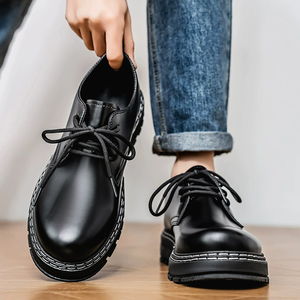 Chaussures habillées noires à lacets pour hommes, grandes <span class=keywords><strong>tailles</strong></span> 39-48, nouvelle collection, style décontracté et professionnel, excédent de production - Product Image 3